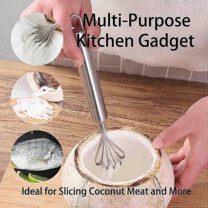 2 PCS Melon Craper Filipino Coconut Meat Scraper Stainless Steel Coconut Meat