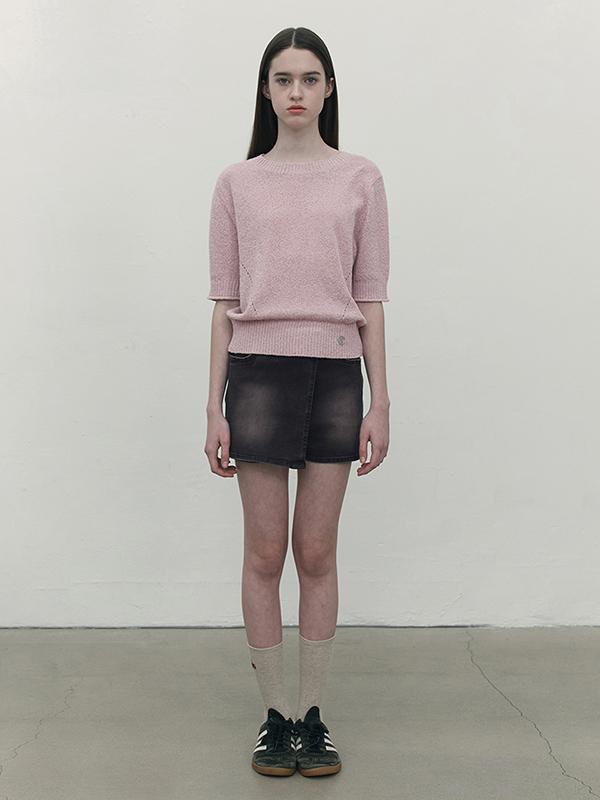 KIRSH Collection Half Sleeve Crop Knit [Pink]