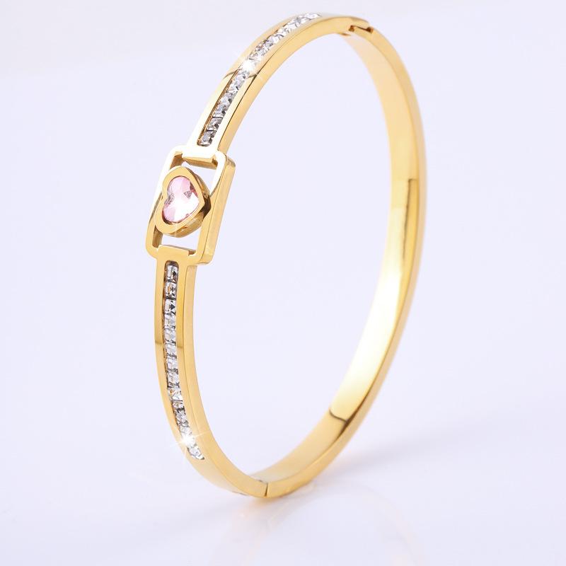 Light Luxury Love Trend Versatile Zircon Women s Niche High-end Bracelet 17CM