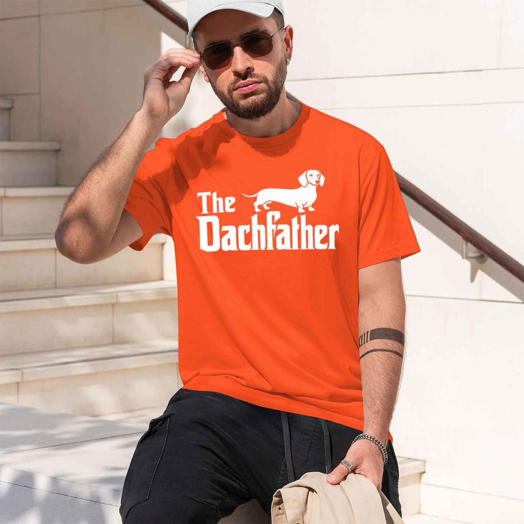2026 The Dachfather Dachshund Graphic Tee Funny Gift For Dachshund Lovers Short Sleeve Tshirt