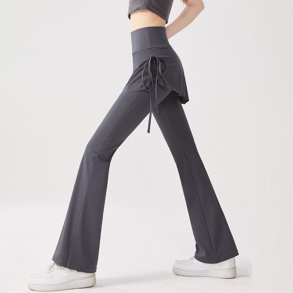 2 in 1 Fitness Leggings Flare Hem Sports Yoga Pants Sports Leggings Prevent Embarrassment