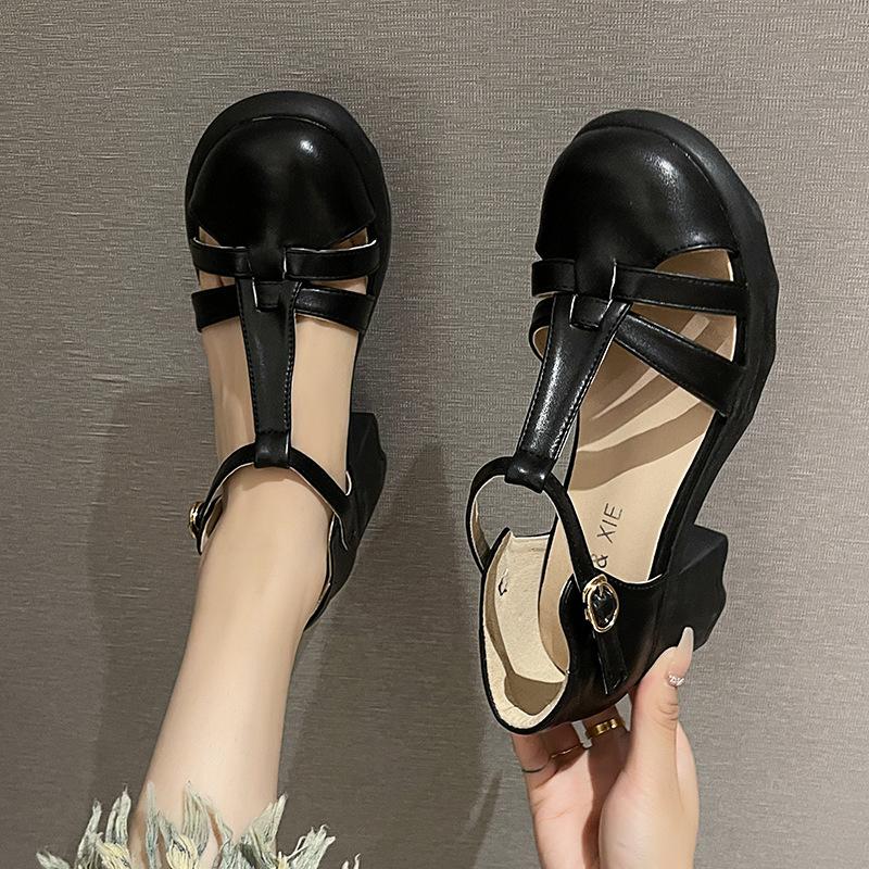 

Босоножки на толстом каблуке, с сумкой на каблуке, женские, 2025 новый летний сезон, с юбкой, на платформе, на высоком каблуке, женские туфли Мэри Джейн, сандалии 35 чёрный