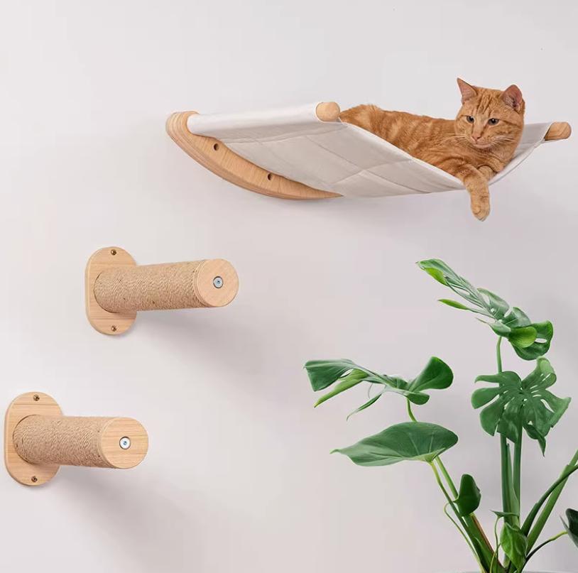Wall-mounted Cat Climbing Bed Kitten Rest Activities Sisal Cat Scratching Post Sharpening Claw Training Indoor Cat Furniture