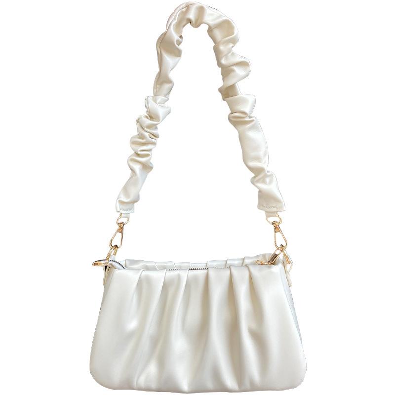 Bag women's summer 2025 new white pleated cloud underarm bag texture niche versatile shoulder messenger bag