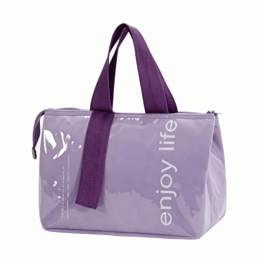 Solid Color Insulated Lunch Bag Large Capacity Thermal Picnic Bag Lunch Handbag Picnic