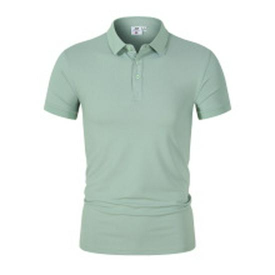 Men's Short Sleeve Polo Shirt - Solid Color, High-End Business Casual, with Lapel.