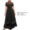 Women Summer Dress Mesh Dot Pattern V Neck Chiffon Slim Large Hem