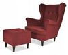 ARI Wing Chair with Footrest, Scandinavian Red Velvet