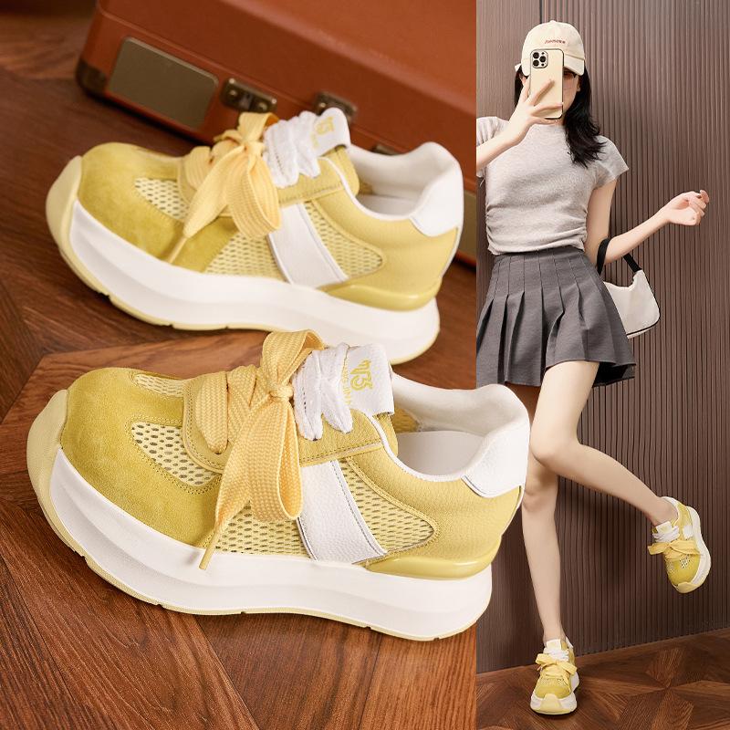 Mesh Forrest Gump shoes women's 2025 spring and summer new inner height increase German training shoes lightweight breathable sandals sports an