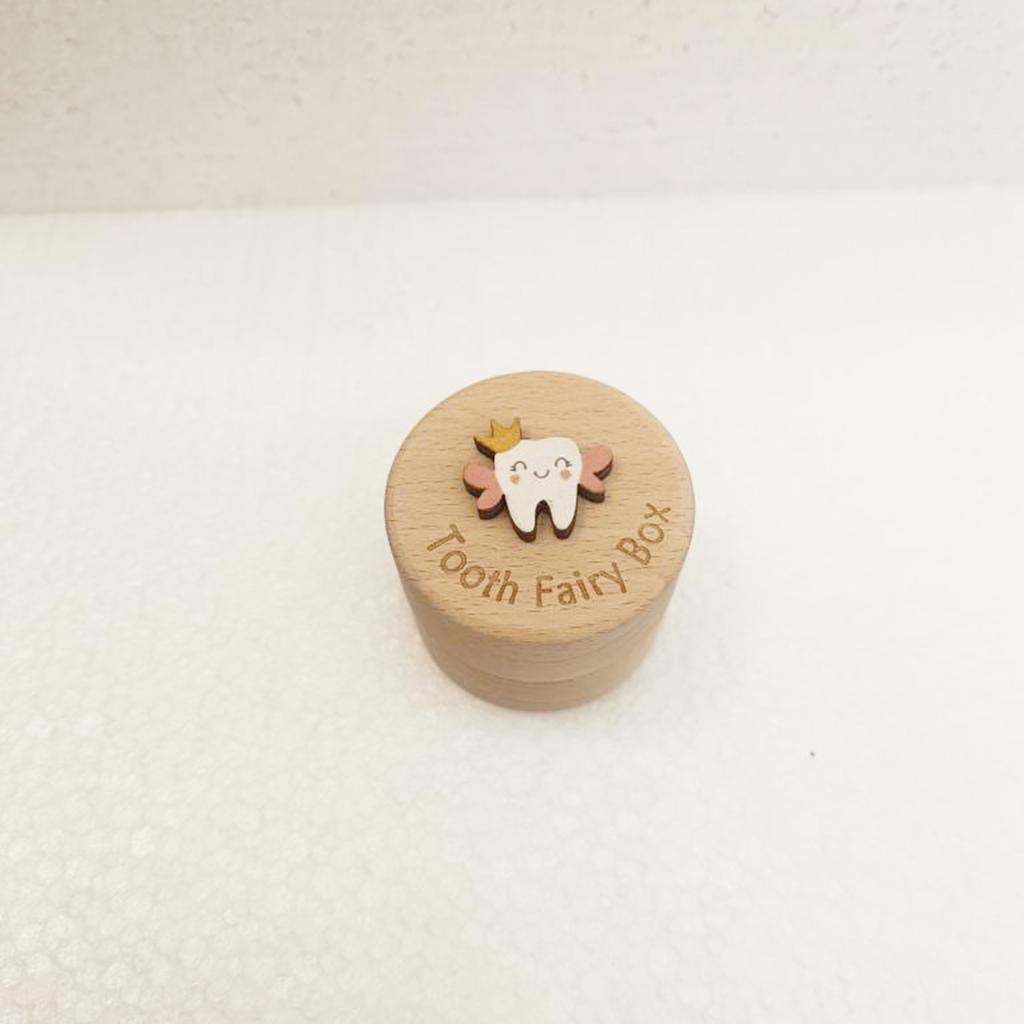 Baby Tooth Keepsake Box Portable Collection Box Wooden Baby Box Tooth Fairy Box Tooth Container Case for Birthday Gift Kids Baby