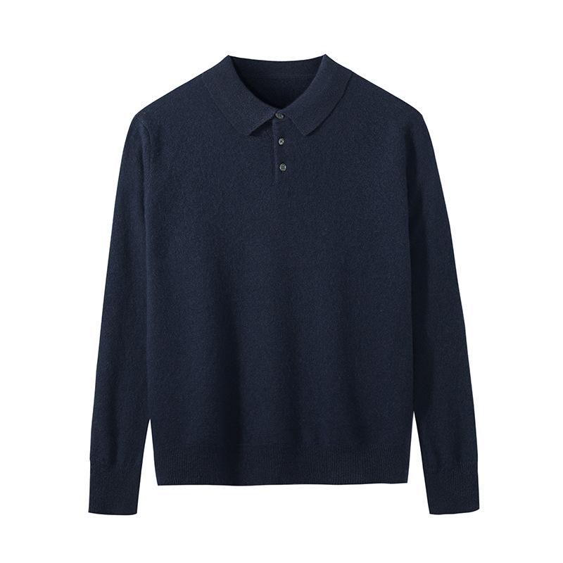 New cashmere sweater POLO neck sweater loose knitted wool sweater