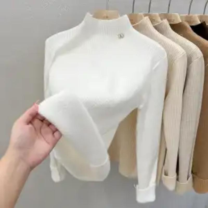 

Versatile Half Turtleneck Bottoming Women s New Autumn and Winter Inner Sweater All-in-one Velvet Top S