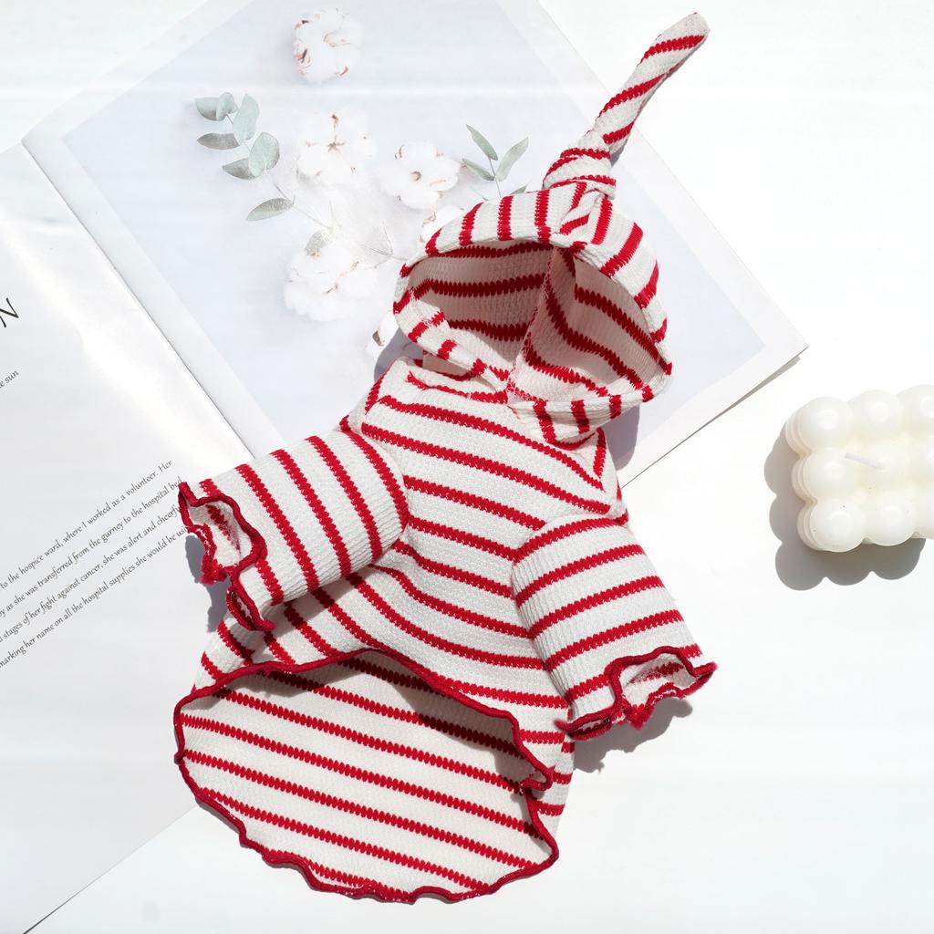 Pet Autumn and Winter Clothing Striped Hat Cat Bigfoot Dog Cat Clothing Teddy Bigbear Dog Supplies