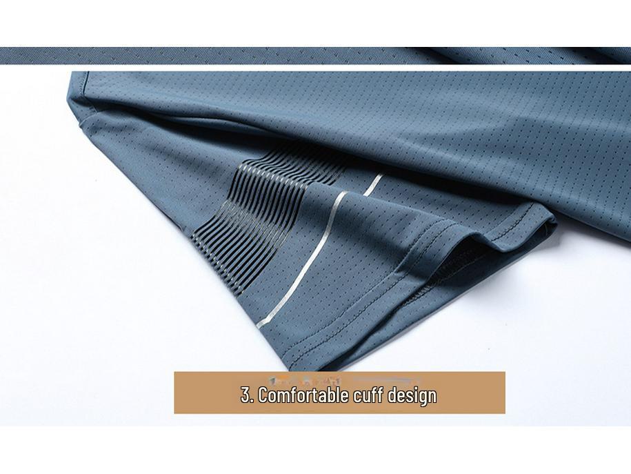 Ice Silk Men's Summer Three-Piece Sports Suit - Short-Sleeved Shirt & Trousers for All Ages