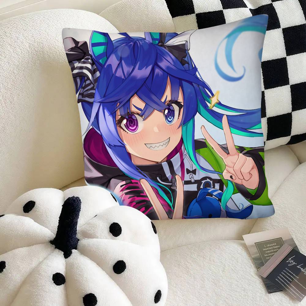 Twin Turbo Hot Anime Umamusume Pillow Case Square Pillow Bedroom Sofa Leisure Comfort Cushion Car Home Decoration