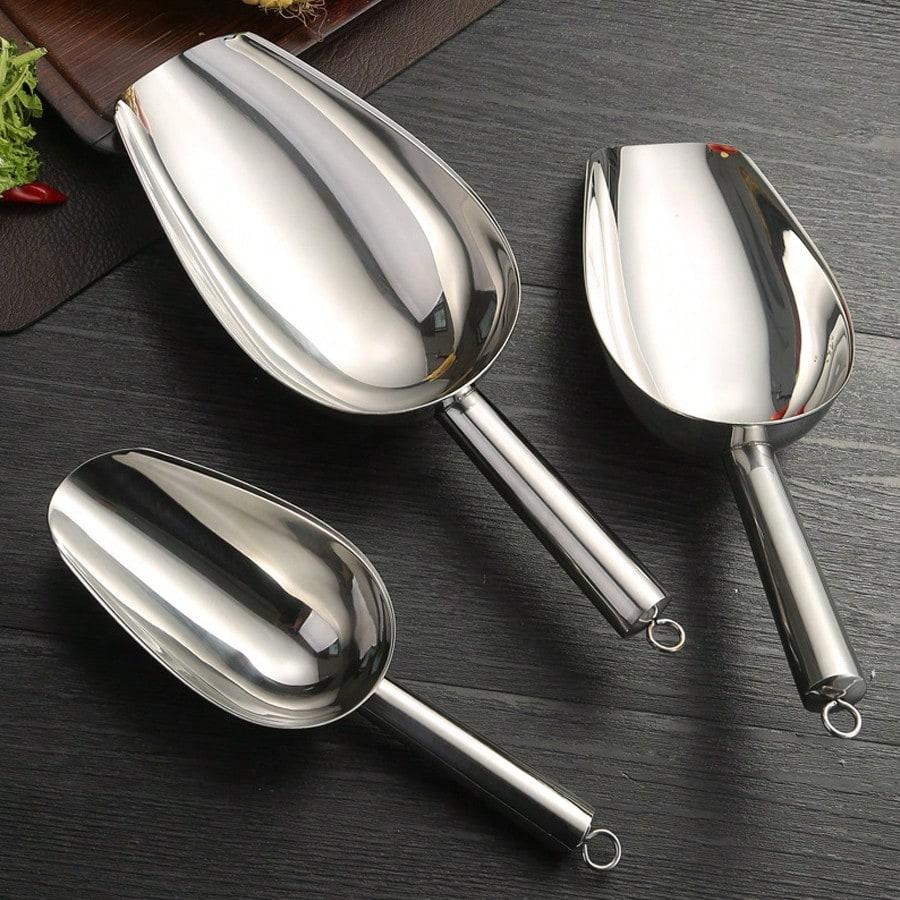 Stainless Steel Ice Shovel, Flat Ice Scoop, Bar Tool, Supermarket Shovel For Sugar/Candy/Tea Leaves
