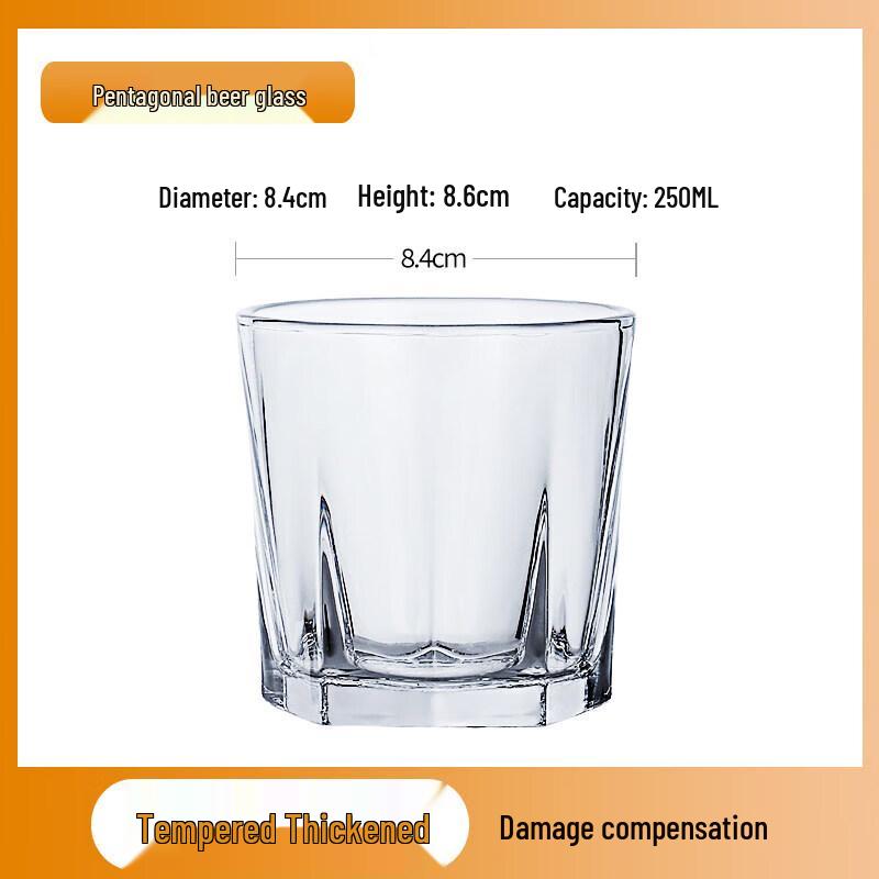 Qiwei Tempered Octagonal Beer & Shot Glasses