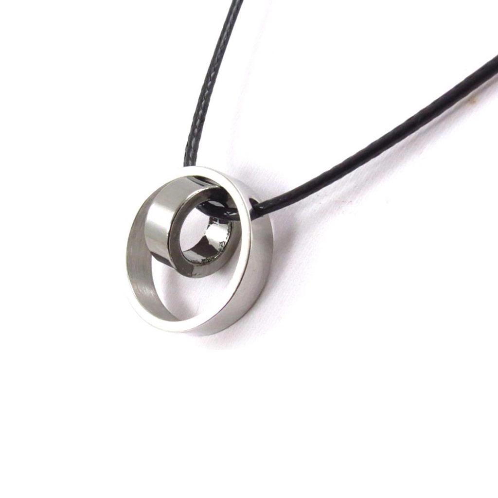 Les Trésors De Lily [J6950] - Silver-black 'Peaceful' Steel Necklace