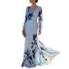 European and American style chiffon printing banquet dress dress women's long dress elegant temperament