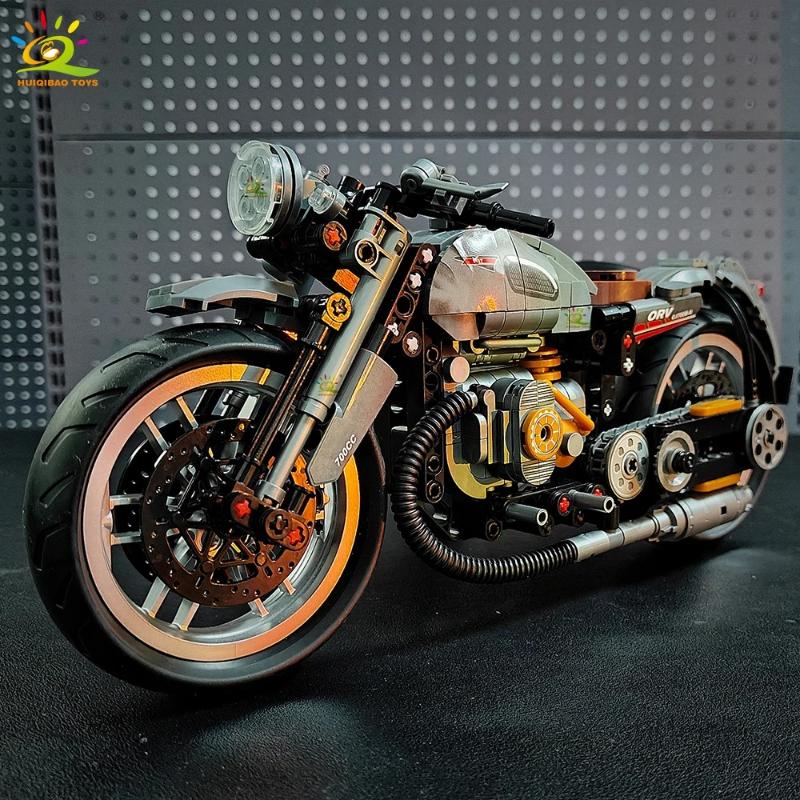 808PCS MOC Technial Motorbike Building Model Blocks City Moto Racer Bricks Toy for Kids Boy Children Adult Car Set