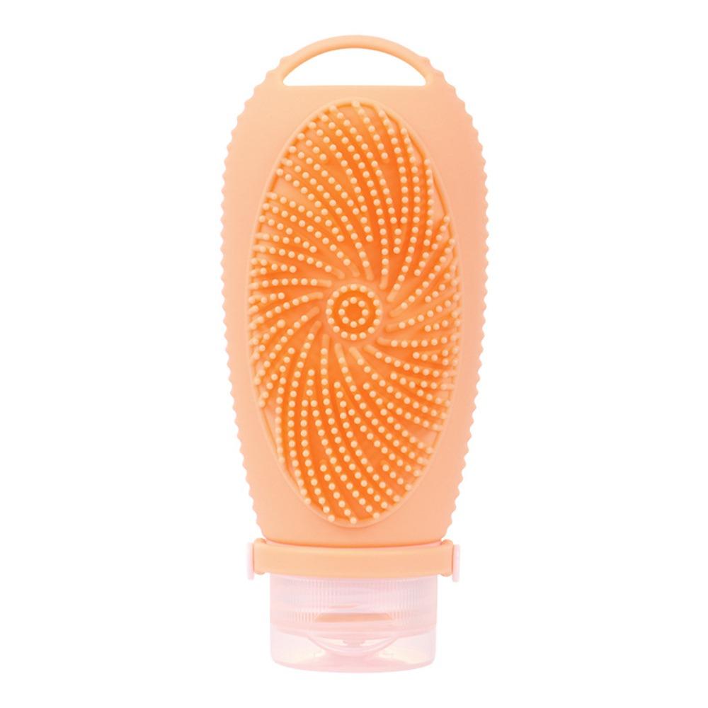 2 in 1 Shower Brush Bottle 100ml Toiletry Containers Portable Travel Refillable Bottles