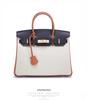 Color Block Genuine Leather Platinum Bag: Large Capacity Togo Cowhide Handbag with Lock - Fashion Shoulder Crossbody