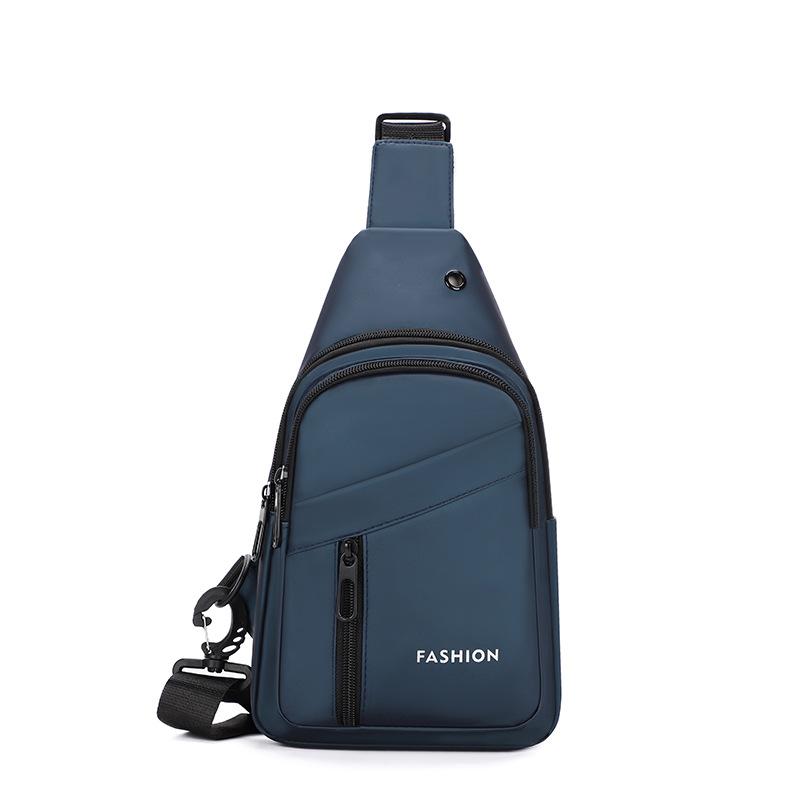 Minimalist Nylon Sling Bag with Multiple Zipper Pockets Casual Crossbody Chest Pack for Daily Travel