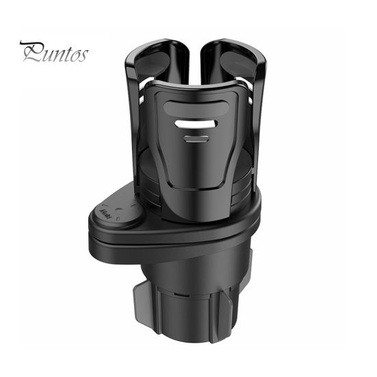 Porte-gobelet de voiture extensible 2 en 1, double extension, fonction de verrouillage, rotatif à 360 degrés, porte-gobelet de voiture multifonctionnel pour grandes bouteilles, gobelets et boissons