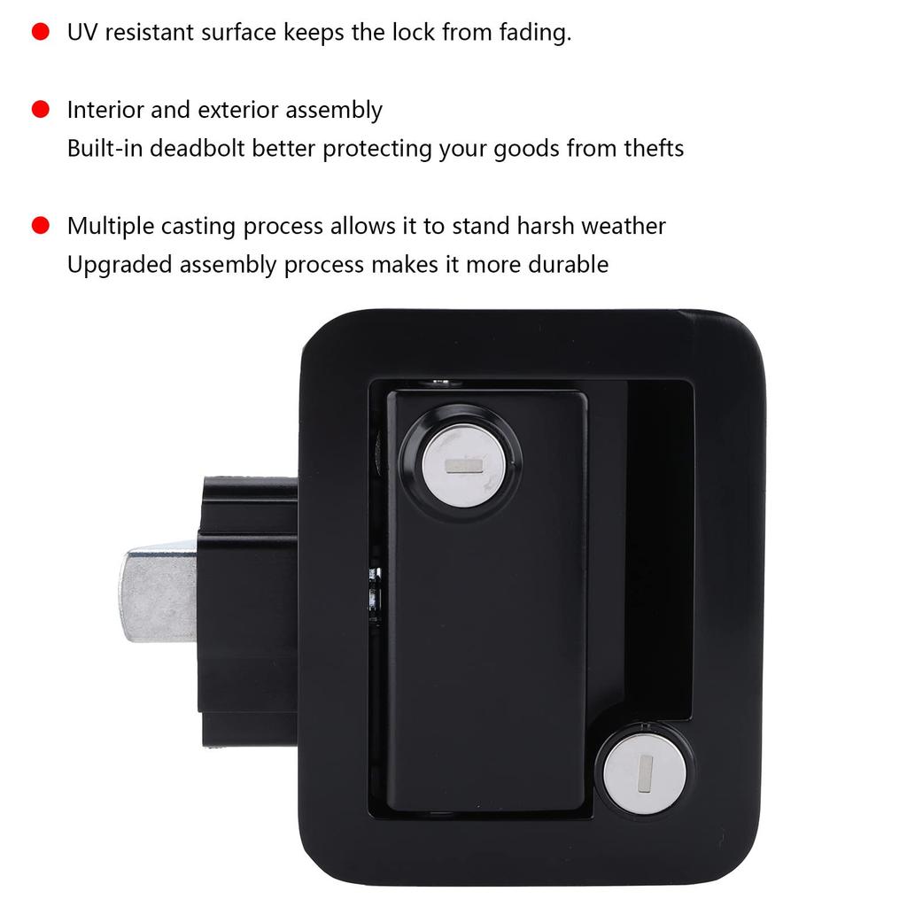 Camper Door Lock, Metal Camping Card Alatch Handle Zinc Alloy RV Door Lock Replacement