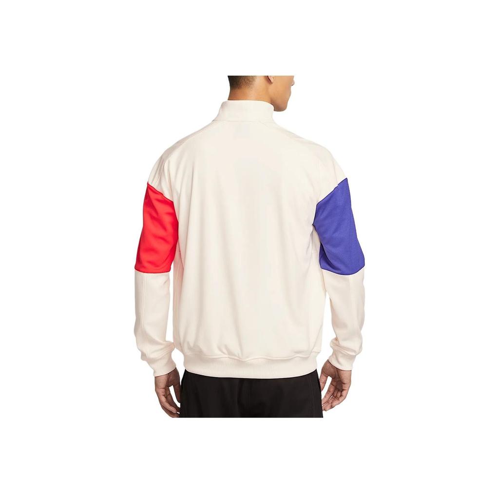 Nike Court Heritage Fleece Reißverschluss Stehkragen Langarm Jacke Herren Jacken Hell-Elfenbein Mitternachtsblau Hell-Tiefrot FZ6926-110