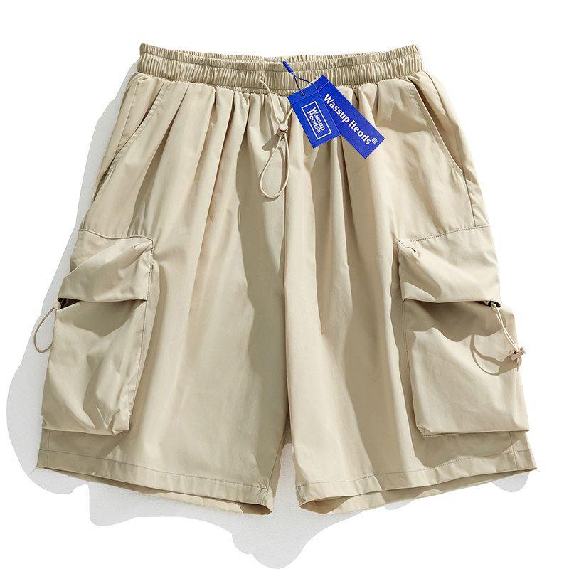 Wassup Heods Trendy Drawstring Cargo Shorts for Men and Women, New Summer Style with Pockets, Casual Wide-Leg Pants