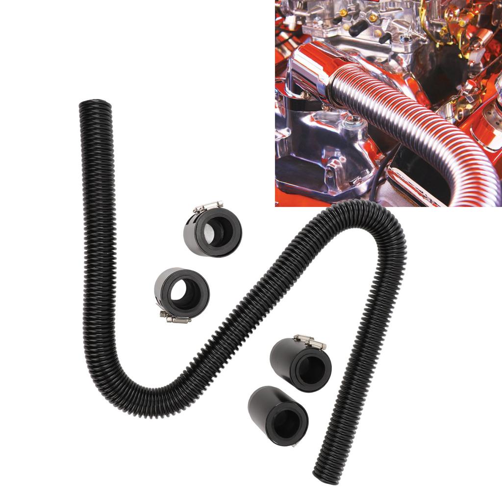 48inch Flexible Coolant Water Hose Kit Heat Resistant Stainless Steel Heat Dissipation Hose Set with 4