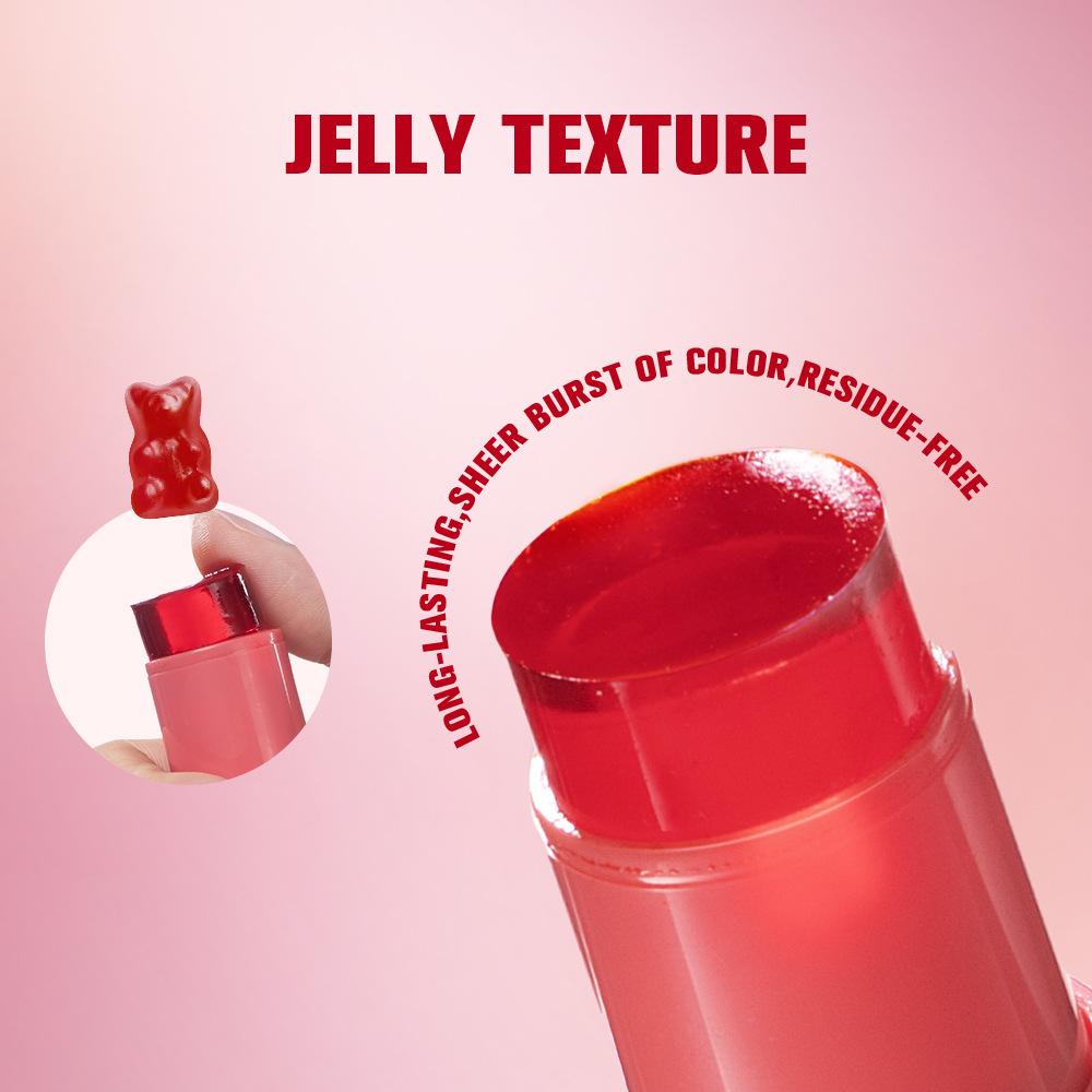 Jelly Powder Blusher for Lazy People, Long-lasting Color Development, Moisturizing and Shimmering Rouge, Powder Blusher Stick