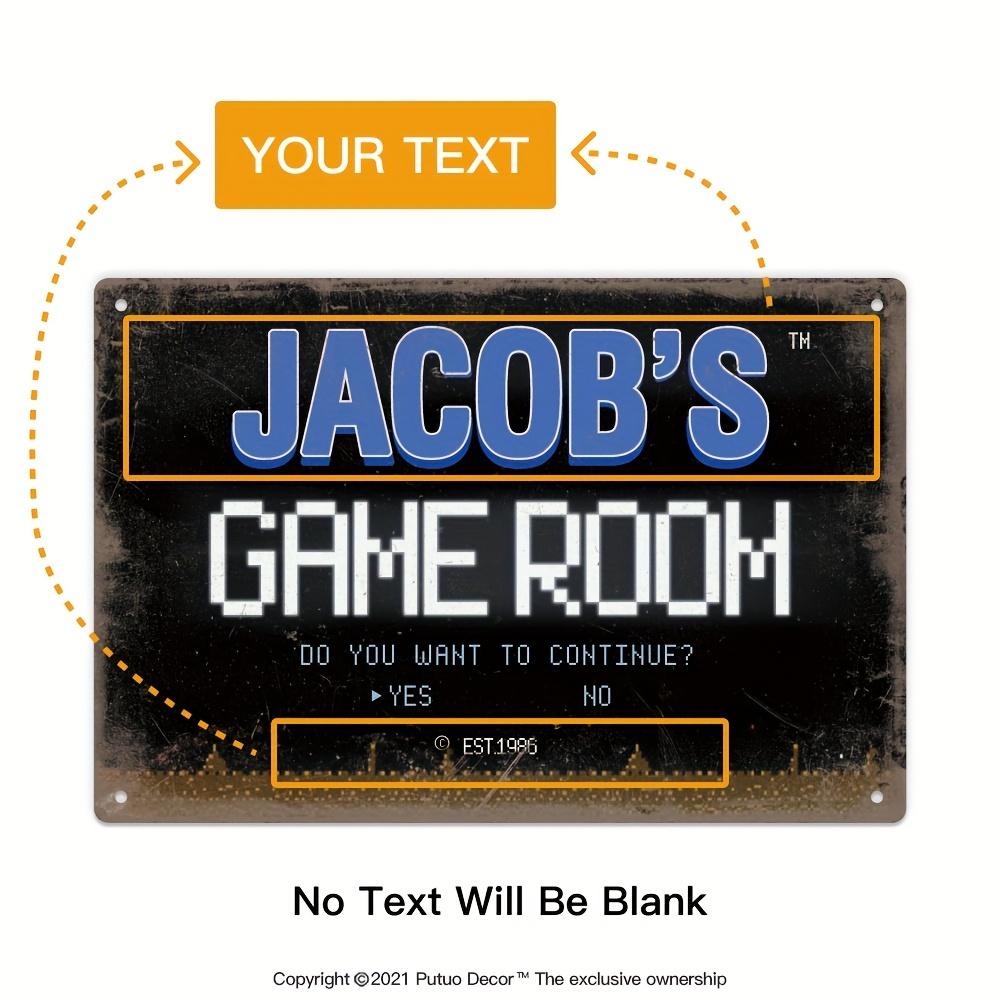 

Putuo Decor pc Custom Metal Tin Sign Your Text Game Room Do You Want to Continue Yes No Est Personalized Plaque Vintage 20x30cm（7.8x11.8inch）