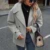 Women's Streetwear-inspired Casual Wool Jacket With Suit Collar