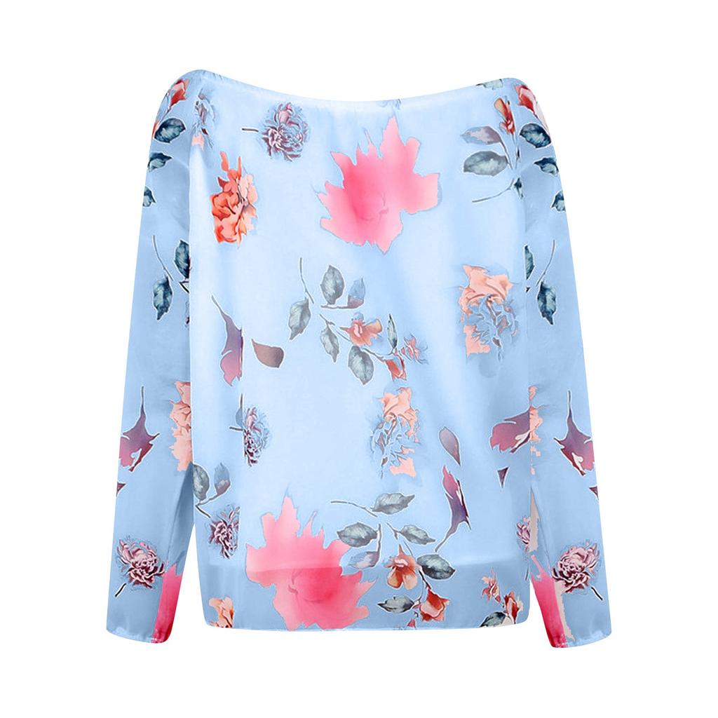 Damen-Blusenoberteile mit Blumenmuster in Übergröße, lässige Tunika, lockere T-Shirts