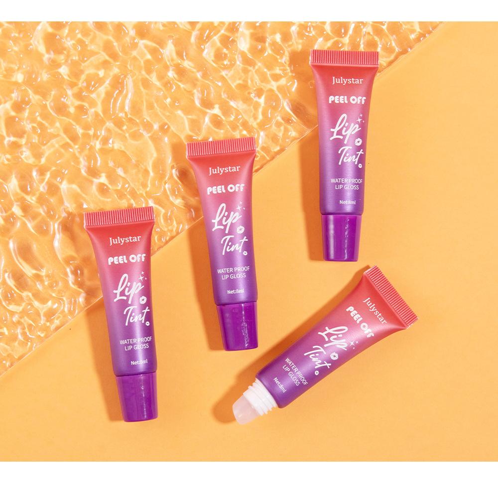 Fruchtiger, reißender Lipgloss. Lipgloss abziehen. Matter, lang anhaltender, wasserfester Lipgloss. Lippenstift abziehen. Feuchtigkeitsspendender Lippenstift