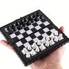 Magnetic Travel Chess Set Folding Portable Mini Chess Board with Full-Size Pieces Pocket-Sized Game for Adults Kids Perfect