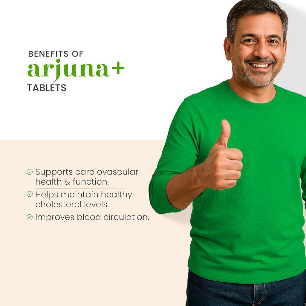 Vedistry Arjuna+ Tablets Ayurvedic Herbal Circulation Wellness Supplement For Daily Vitality And Active Living 60 Tablets Pack Of 3