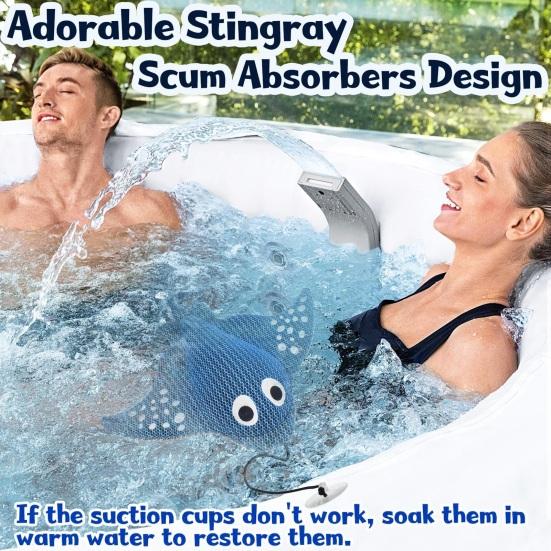 Hot Tub Scum Absorber with Suction Tub Cleaner Swimming Pool Reusable Spa Hot Floating Oil