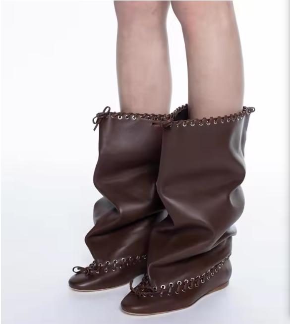 Fashion 2025 Women Retro Mid Tube Pointed Boots 3cm Height Increase Low Heel Fashion Winter Boots Thigh High Boots Black Size 35-43