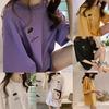 Fashion Accessory Women Umbrella Embroidery Short Sleeve O Neck Oversized T-shirt Top Long Blouse