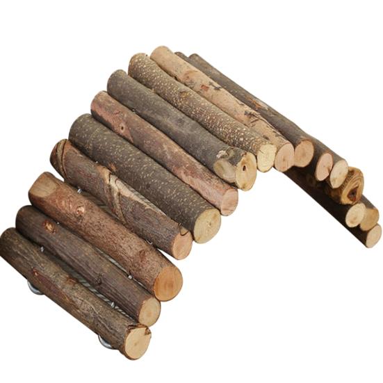 Hamster Ladder Arch Bridge Stable Wood Multifunctional Pet Shelter Cage Toy for Parrot