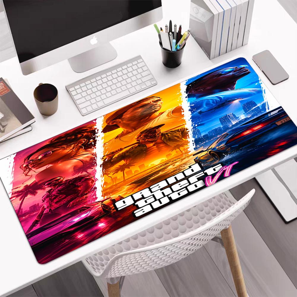 Podložka pod myš s tematikou GTA 6, Protišmyková gumová základňa, Multifunkčná kancelárska a domáca dekorácia, Perfektná na personalizáciu pracovného priestoru.