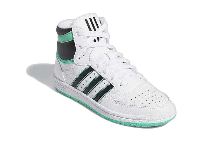 adidas Originals Top Ten Rb J Casual High Top Kids' Skateboarding Shoes White Black Green HR1416
