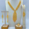UAE Dubai Indian Bride Gold Plated 24K Gold Jewelry Four Piece Women's Necklace Bracelet Earrings Ring 2026