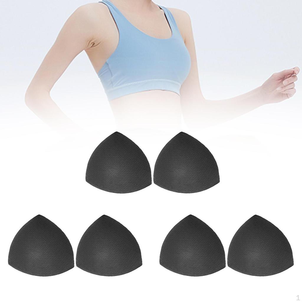 3 Pairs Bra Pads Inserts, Breathable Triangle Women Foam Insert for Sports Swimsuit Replacements