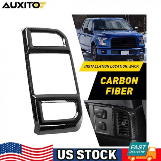 Carbon Fiber Sticker Inner Rear AC Air Vent Outlet Cover For Ford F150 F-150