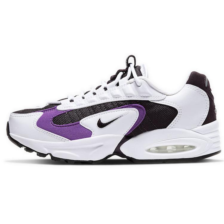 

New Nike Air Max Tria 96 Slip-Resistant Low-Top Kids Lifestyle Shoes White Purple Teenagers CT1276-100 35.5