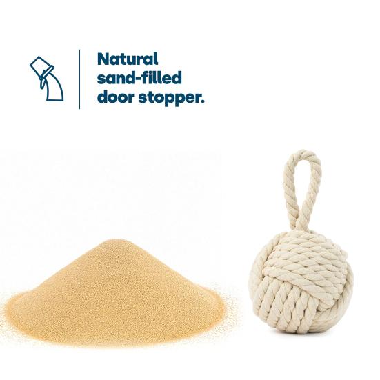 Weighted Door Stopper Heavy Sand Filled Door Stop with Handle Home Office Indoor Decorative Handmade Cotton Rope Ball Floor Doorstop
